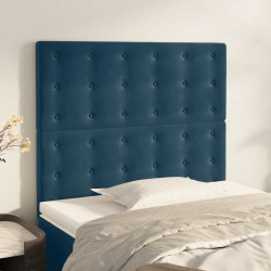 Cabeceira azul escuro 90x5x118/128 cm veludo