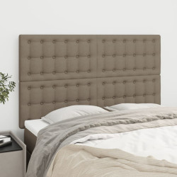 Cabeceira taupe 144x5x118/128 cm tecido