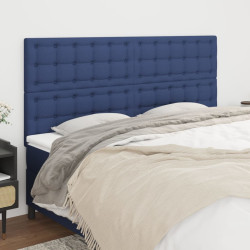 Cabeceira azul 200x5x118/128 cm tecido