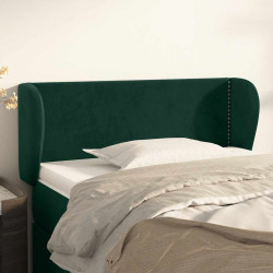 Cabeceira de cama c/ abas veludo 103x23x78/88cm verde-escuro