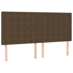 Cabeceira castanho escuro 160x5x118/128 cm tecido