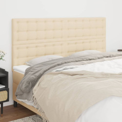 Cabeceira creme 160x5x118/128 cm tecido