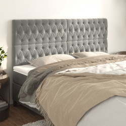 Cabeceira cinza claro 180x7x118/128 cm veludo