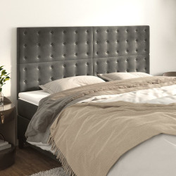 Cabeceira cinza escuro 180x5x118/128 cm veludo