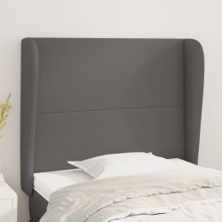Cabeceira cama c/ abas couro artif. 83x23x118/128 cm cinzento