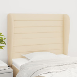 Cabeceira de cama c/ abas tecido 93x23x118/128 cm creme