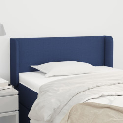 Cabeceira de cama c/ abas tecido 93x16x78/88 cm azul