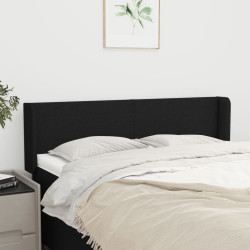 Cabeceira de cama c/ abas tecido 147x16x78/88 cm preto