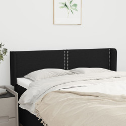 Cabeceira de cama c/ abas tecido 147x16x78/88 cm preto