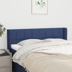 Cabeceira de cama c/ abas tecido 147x16x78/88 cm azul