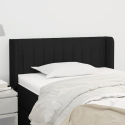 Cabeceira de cama c/ abas tecido 93x16x78/88 cm preto