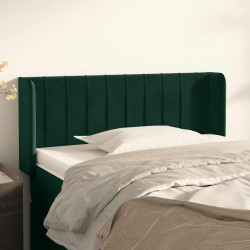 Cabeceira de cama c/ abas veludo 93x16x78/88 cm verde-escuro