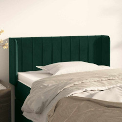 Cabeceira de cama c/ abas veludo 103x16x78/88cm verde-escuro
