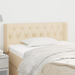 Cabeceira de cama c/ abas tecido 93x16x78/88 cm creme