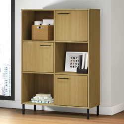 Estante c/ pernas metal 95x35x128,5 cm madeira oslo castanho
