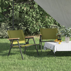 Cadeiras de campismo 2 pcs 54x43x59 cm tecido oxford verde