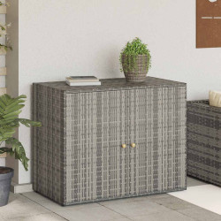 Armário de arrumação p/ jardim 100x55,5x80 cm vime PE cinzento