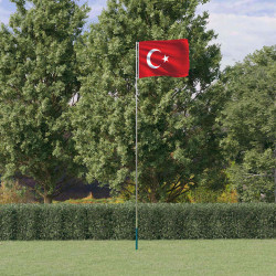 Bandeira da turquia e mastro 5,5 m alumínio
