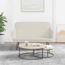 Banco 110x76x80 cm veludo cor creme