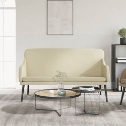 Banco 110x76x80 cm couro artificial cor creme