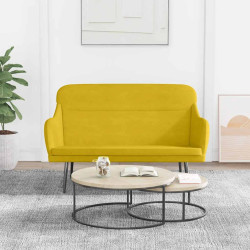Banco 110x76x80 cm veludo amarelo