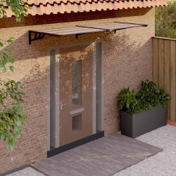 Toldo de porta 239x90 cm policarbonato preto