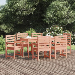 7 Pcs conj. jantar p/ jardim madeira de douglas maciça
