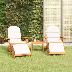 3 Pcs conjunto lounge de jardim adirondack acácia maciça