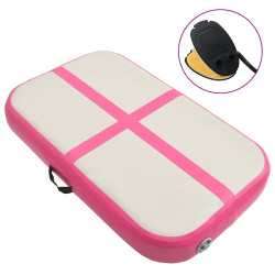 Colchão de ginástica insuflável c/ bomba 60x100x15 cm PVC rosa