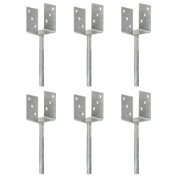 Âncoras de vedação 6 pcs 8x6x30 cm aço galvanizado prateado