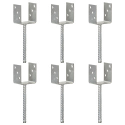 Âncoras de vedação 6 pcs 9x6x30 cm aço galvanizado prateado