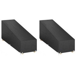 Capas p/ espreguiçadeira 2pcs 12 ilhós 200x65x35/60 cm