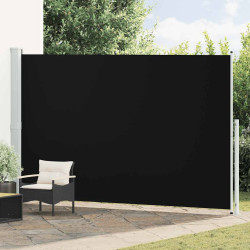 Toldo lateral retrátil para pátio 220x500 cm preto