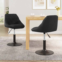 Cadeiras de jantar giratórias 2 pcs veludo preto