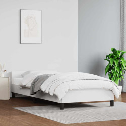 Estrutura de cama c/ cabeceira sem colchão 90x200 cm branco