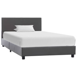 Estrutura de cama 90x200 cm couro artificial cinzento