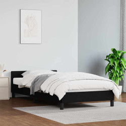 Estrutura cama c/ cabeceira sem colchão 90x190 cm preto