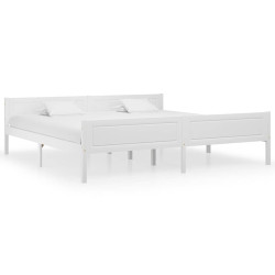 Estrutura de cama 200x200 cm madeira de pinho maciça branco