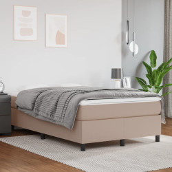 Estrutura de cama com molas 120x200 cm couro artificial cappuccino