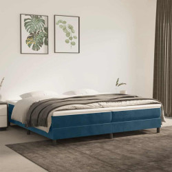 Estrutura de cama com molas 200x200 cm veludo azul-escuro