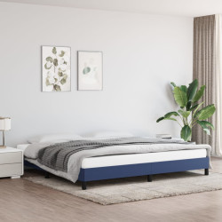 Estrutura de cama sem colchão 200x200 cm tecido azul