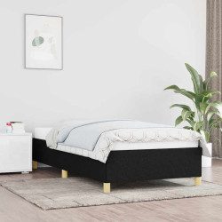 Estrutura de cama sem colchão 100x200 cm tecido preto