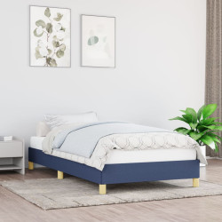Estrutura de cama sem colchão 90x190 cm tecido azul
