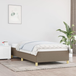 Estrutura de cama sem colchão 90x190 cm tecido cinzento