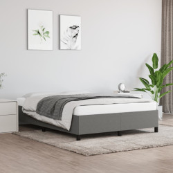 Estrutura de cama sem colchão 140x190 cm tecido cinzento-escuro