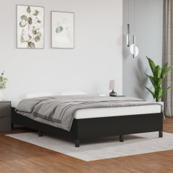 Estrutura de cama sem colchão 140x200 cm couro artificial preto