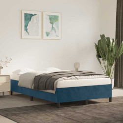 Estrutura de cama sem colchão 120x200 cm veludo azul