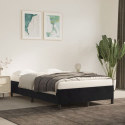 Estrutura de cama sem colchão 120x200 cm veludo preto