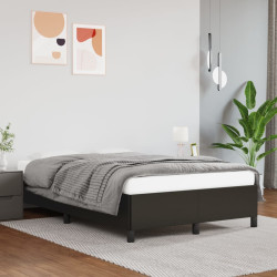 Estrutura de cama sem colchão 120x200 cm couro artificial preto