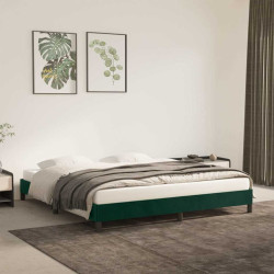Estrutura de cama sem colchão 180x200 cm veludo verde-escuro